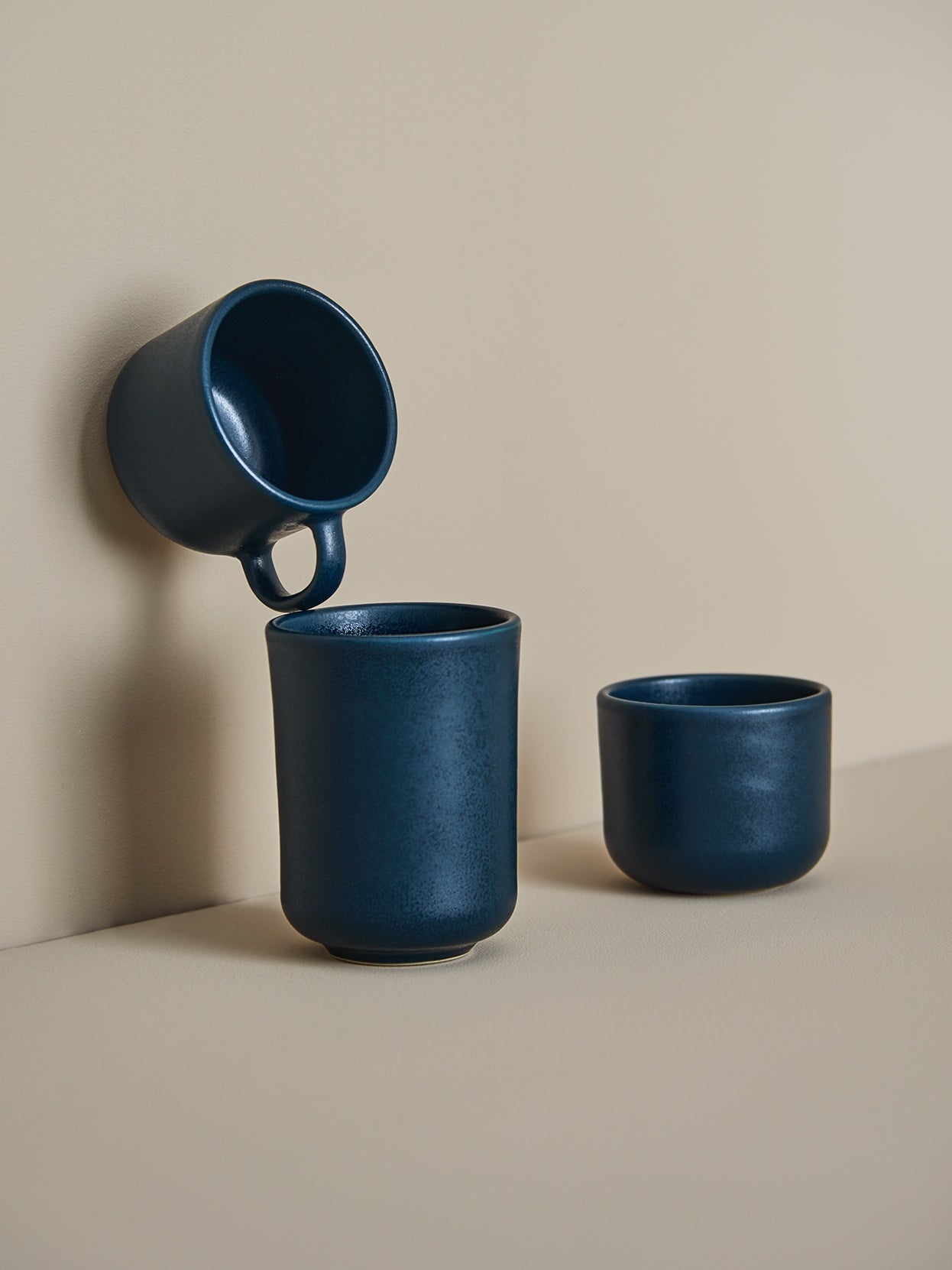 Teetasse handmade Stoneware Cup Dark Blue
